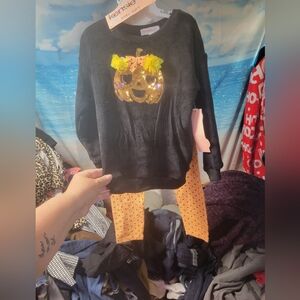 Kensie Girl‎ NWT 2 piece Halloween Outfit Sequin Pumpkin Girls Size 6